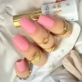 YOSHI Rubber Base No15 square manicure with product bottle