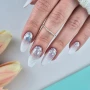 YOSHI Princess Gel No1 Silver reverse ombre manicure
