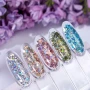 YOSHI Princess Gel glitter swatches close up silver gold pink green blue