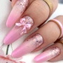 YOSHI Princess Gel No3 Pink bow glitter nail art close up
