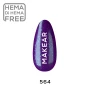 Individual nail colour swatch showing Makear 564 Hybrid Gel Polish and its finished shade appearance on an almond-shaped nail sample.
