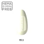 Makear 611 Regular Hybrid Gel Polish individual colour swatch displaying shade number 611 in a green colour. The nail-shaped sample showcases the gel polish shade with Makear branding against a clean white background, providing a clear colour reference for customers.