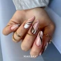 Romantic bridal-inspired manicure featuring soft nude nails with a smooth, natural-looking finish and delicate decorative accents. The elegant styling showcases a neutral nail design suitable for wedding manicures, minimalist nails and bridal-inspired looks associated with Makear 620 Marry Me.
