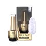 Makear 623 Joy Hybrid Gel Polish 8ml displayed with its original branded bottle, protective cardboard packaging and matching purple nail colour swatch. The photograph highlights product number 623 and the decorative Makear gel polish presentation.