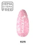 Makear 625 Happines Hybrid Gel Polish individual colour swatch displaying shade number 625 in a pink colour with delicate decorative speckles and shimmering particles. The nail-shaped sample showcases the distinctive decorative finish with Makear branding against a clean background.