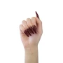 Elegant professional manicure featuring neatly shaped nails with a delicate shimmering finish and a smooth, glossy surface. The fine light-reflecting particles create a sophisticated decorative look inspired by Makear 706 Princess Hybrid Gel Polish, suitable for everyday manicures and special-occasion nail styling.