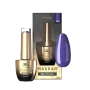 Makear 733 Purple Hybrid Gel Polish 8ml displayed with its original professional bottle, protective cardboard packaging and matching individual nail colour swatch. The photograph highlights the Makear branding, shade number 733, professional 8ml presentation and colour identification for use in a salon collection.
