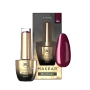 Makear 760 Princess Shimmer Hybrid Gel Polish 8ml displayed alongside its original branded professional bottle, protective cardboard packaging and matching individual pink-burgundy shimmer nail swatch. The photograph highlights Makear branding, shade number 760, the professional 8ml bottle and the delicate decorative shimmer finish associated with the Princess Collection.