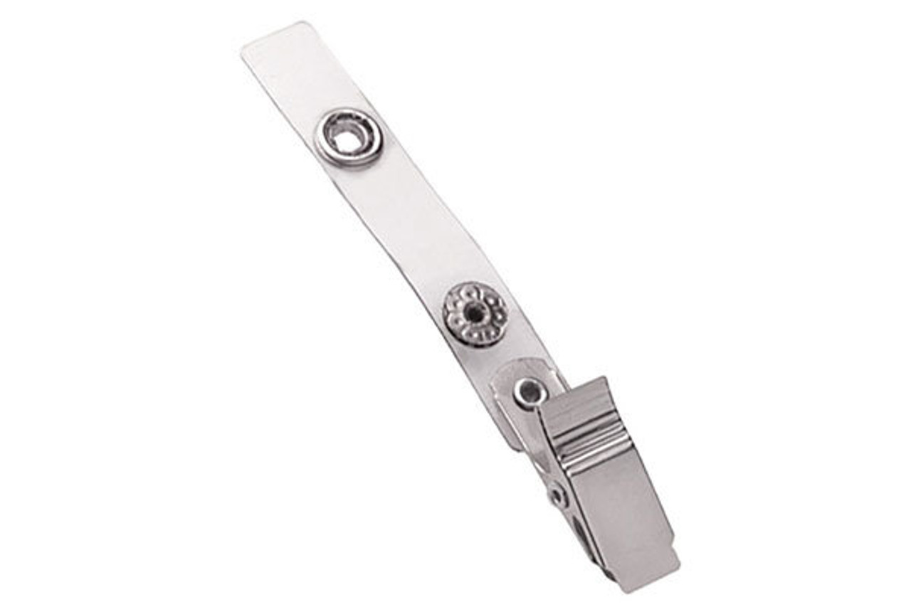 Knurled Thumb-Grip Clip with Clear Vinyl Strap