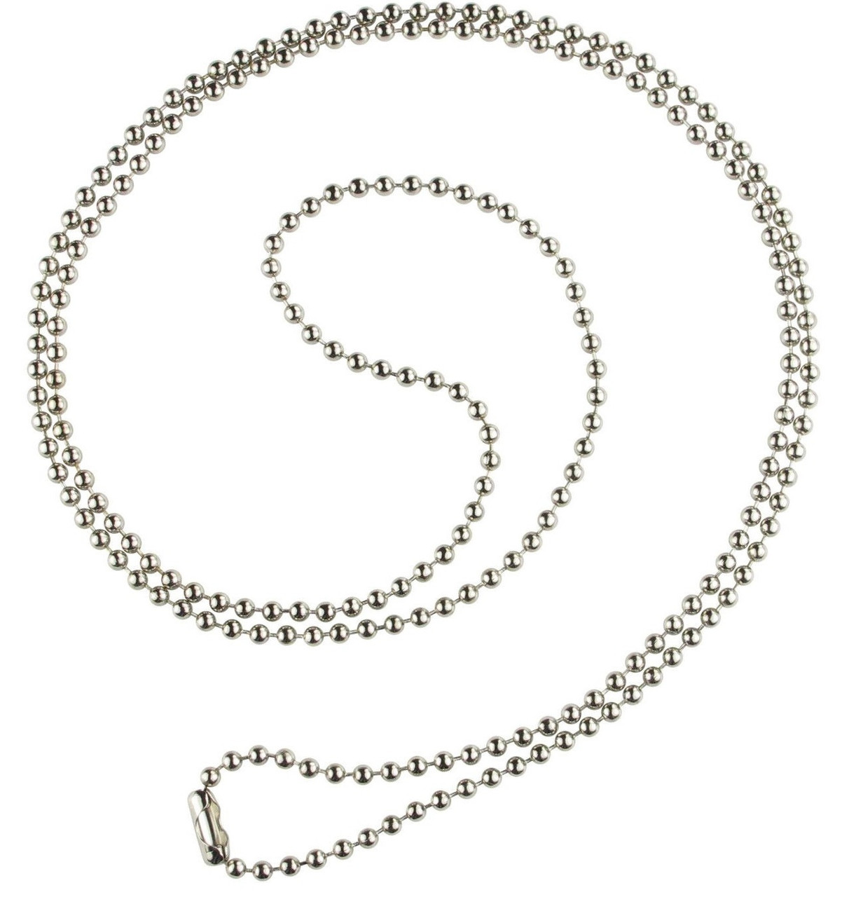 Nickel-Plated Steel Beaded Neck Chain