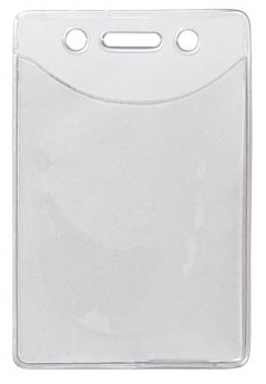 Clear Vinyl Vertical Anti-Print Transfer Badge Holder 2.5" x 3.25" (100/pk)