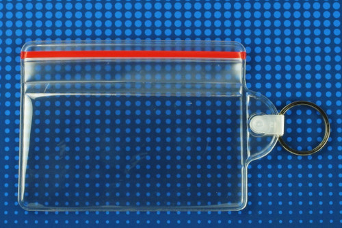 Vinyl Horizontal Badge Holder with Zipper Closure and Key Ring 3.38" x 2.38" (100/pk)