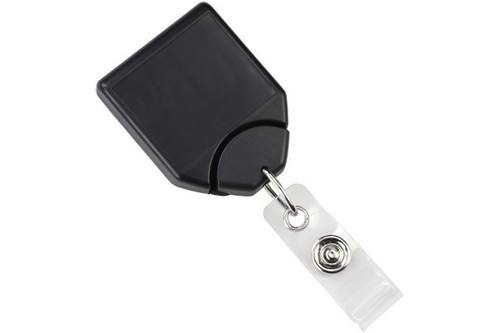 Black B-REEL™ Badge Reel with swivel-clip with teeth (25/pk)