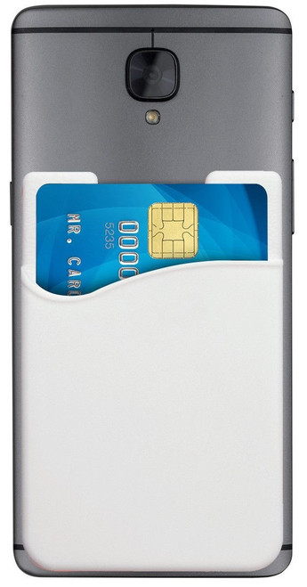 1860-5008 White Silicone Cell Phone Wallet (100/pk)