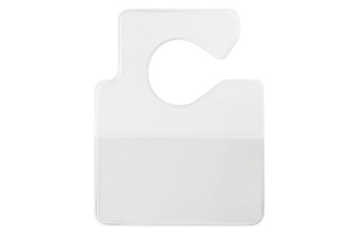 1840-3550 Clear Vinyl Horizontal Large Cut-Out Hangtag Holder, 3.75" x 2.00" (100/pk)