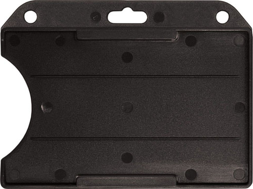 Black Rigid Plastic Horizontal Open-Face Card Holder (50/pk)