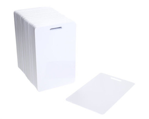 Vertical Prepunched Luggage Slot- CR80.040' White Graphics Quality Cards (350/box)