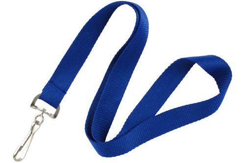 3/4" Royal Blue Flat Lanyard with Swivel Hook