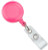 Neon Pink Round Badge Reel with Slide-Type Belt Clip and Clear Vinyl Strap (25/pk)