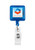 Translucent Blue Square Badge Reel with Clear Vinyl Strap & Belt Clip (25/pk)
