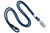 Navy Blue 1/8 Round Braided Breakaway Lanyard, Bulldog Clip (100/pk)