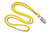 Yellow 1/8 Round Braided Breakaway Lanyard, Bulldog Clip (100/pk)