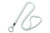 White 1/8 Round Braided Breakaway Lanyard, Split Ring (100/pk)