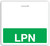 Horizontal "LPN" Badge Buddies with Green  bar (25/pk)