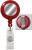Red Badge Reel with Silver Sticker, Reinforced Vinyl Strap & Belt Clip (25/pk)