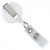 White Badge Reel with Silver Sticker, Reinforced Vinyl Strap & Belt Clip (25/pk)