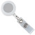 White Badge Reel with Silver Sticker, Reinforced Vinyl Strap & Belt Clip (25/pk)