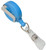 Neon Blue Round Badge Reel with Slide-Type Belt Clip and Clear Vinyl Strap (25/pk)