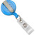 Neon Blue Round Badge Reel with Slide-Type Belt Clip and Clear Vinyl Strap (25/pk)