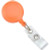 Neon Orange Round Badge Reel with Slide-Type Belt Clip and Clear Vinyl Strap (25/pk)