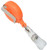Neon Orange Round Badge Reel with Slide-Type Belt Clip and Clear Vinyl Strap (25/pk)