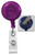 Translucent Purple Round Badge Reel With Strap And Swivel Clip (25/pk)