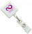 White Square Badge Reel with Reinforced Vinyl Strap & Belt Clip (25/pk)