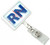 White Rectangle Badge Reel with Vinyl Strap (25/pk)