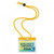 Vinyl Horizontal Holder with Yellow Color Bar and Neck Cord, 3.85" x 2.68" (100/pk)
