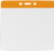 Clear Vinyl Horizontal Badge Holder with Orange Color Bar, 4.38" x 3.63" (100/pk)