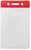 Clear Vinyl Vertical Badge Holder with Red  Color Bar, 3.75" x 2.63"(100/pk)