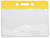 Vinyl Horizontal Badge Holder with Yellow Color Bar, 3.75" x 2.63" (100/pk)