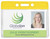 Vinyl Horizontal Badge Holder with Yellow Color Bar, 3.75" x 2.63" (100/pk)