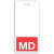 Vertical "MD" Badge Buddies with Red bar, 2.13" x 4.5" (25/pk)