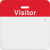 Slotted expiring badge back with printed red "VISITOR" bar (1000/pk)