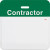 Slotted expiring badge back with printed green "CONTRACTOR" bar (1000/pk)