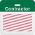 Slotted expiring badge back with printed green "CONTRACTOR" bar (1000/pk)