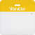 Slotted expiring badge back with printed yellow "VENDOR" bar (1000/pk)