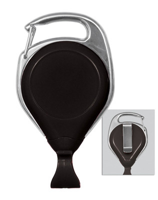 Black Proreel (Carabiner Style) with Card Clip & Belt Clip (25/pk)