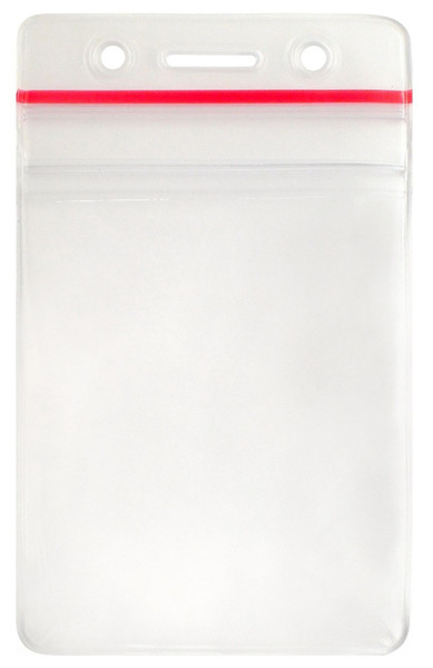 506-ZNSJ Clear Vinyl Vertical Badge Holder with Resealable Closure, Slot and Chain Holes, 2.25" x 3.25" (1000/pk)